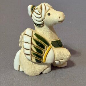 Vintage Pegasus Figurine Artesania Rinconada Uruguay Winged Stone SIGNED Unicorn